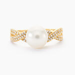 Bague Maria-theresa Or Jaune Perle De Culture Et Oxyde De Zirconium - Bagues de promesse Femme | Marc Orian