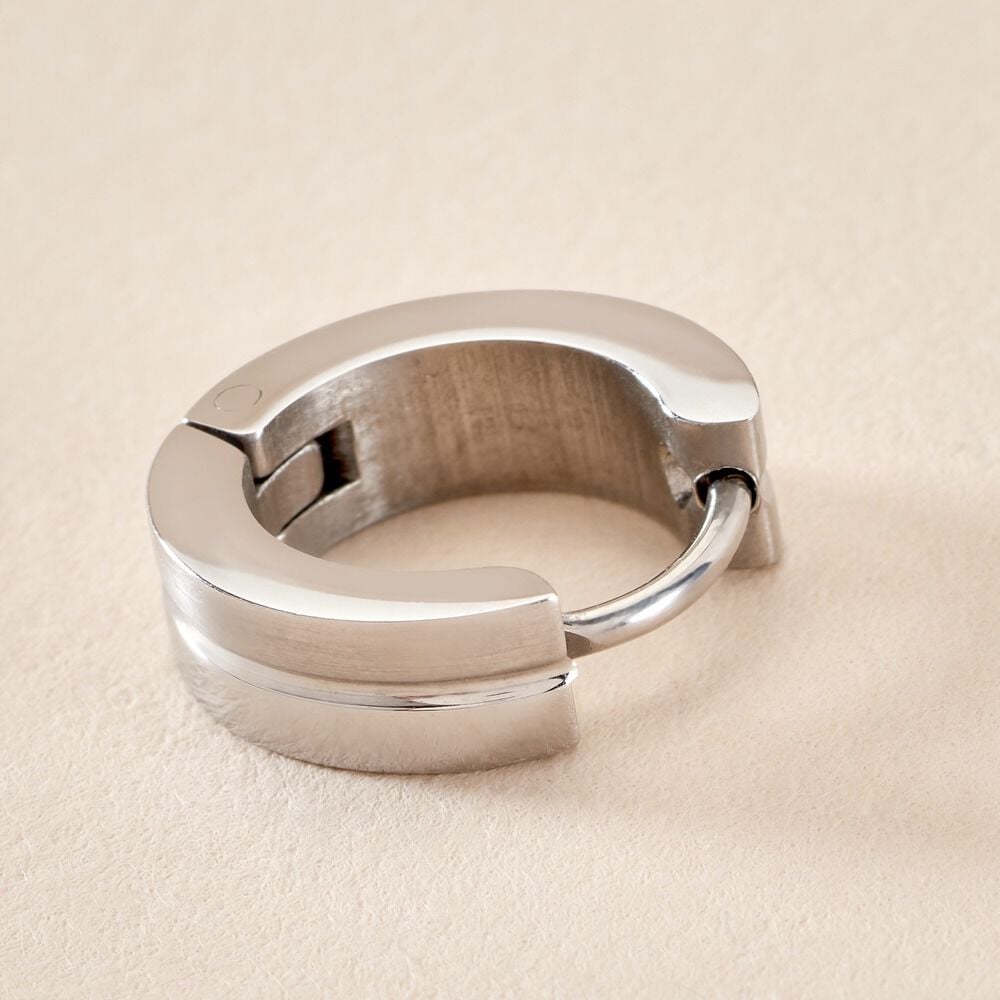 Créole Unitaire Odo Acier Argenté - Piercings d'oreilles Homme | Marc Orian