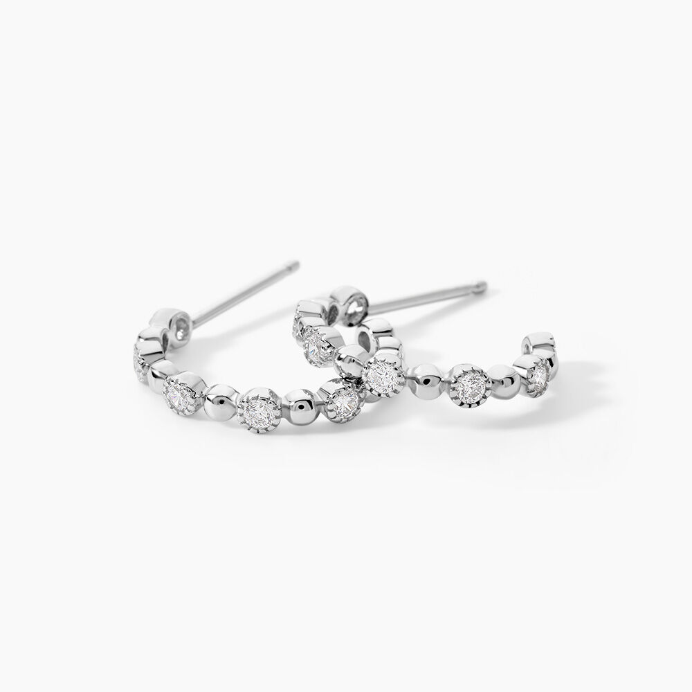 Cr&eacute;oles Argent Blanc Daren Oxydes De Zirconium - Cr&eacute;oles Femme | Marc Orian