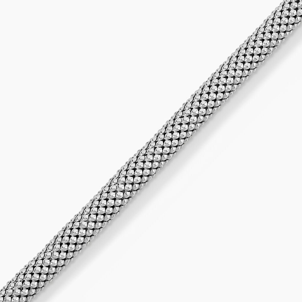 Bracelet Nahila Maille Popcorn Argent Blanc - Bracelets mailles Femme | Marc Orian