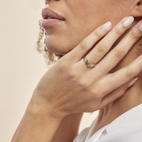 Bague Superposition Or Tricolore Diamant - Parure de mariage Femme | Marc Orian