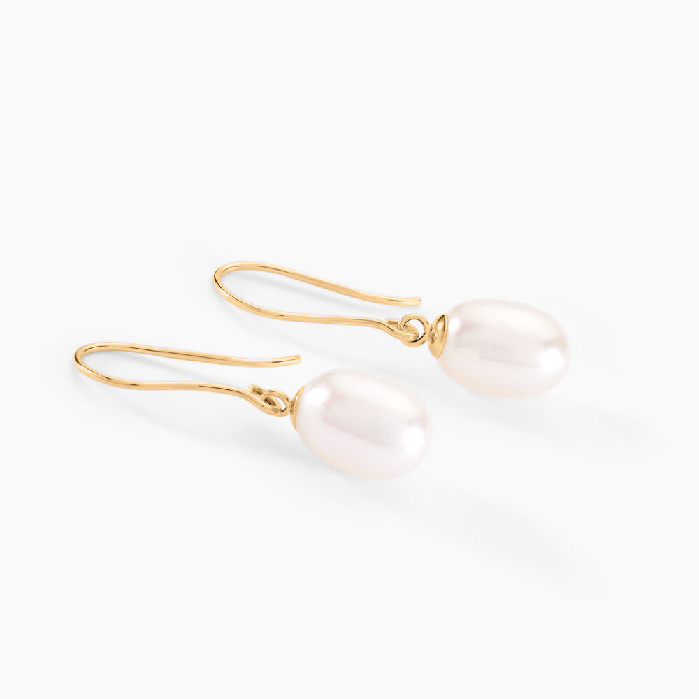 Boucles D'oreilles Pendantes Baroque Or Jaune Perle De Culture - Boucles d'oreilles mariage Femme | Marc Orian