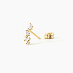Boucles D'Oreilles Puces Fortunella Argent Dor&eacute; A L'Or 750/1000 Oxyde De Zirconium - Puces Femme | Marc Orian