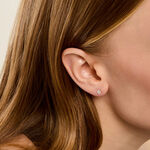 Boucles D'Oreilles Puces Eleanor Fleur Argent Dor&eacute; A L'Or 750/1000 Oxyde De Zirconium - Puces Enfant | Marc Orian