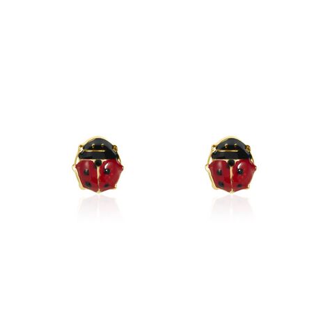 Boucles D'oreilles Puces Or Jaune Helidie Email - Clous d'oreilles Enfant | Marc Orian