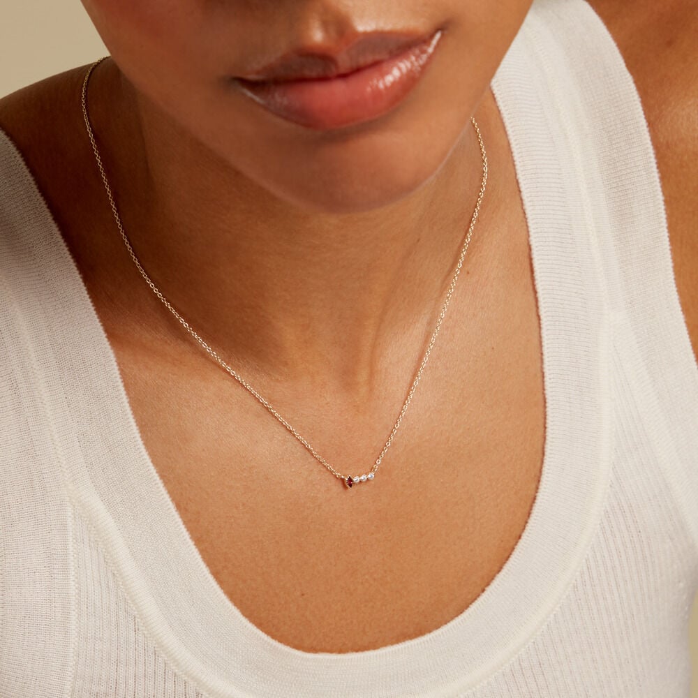 Collier Poem Argent Jaune Rhodolite Oxyde De Zirconium - Colliers avec pierres Femme | Marc Orian