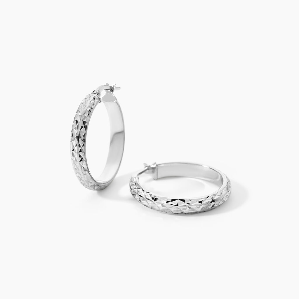 Cr&eacute;oles Argent Blanc Esmee - Cr&eacute;oles Femme | Marc Orian