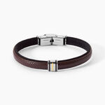 Bracelet Jourdan Acier Et Or - Bracelets cuir Femme | Marc Orian