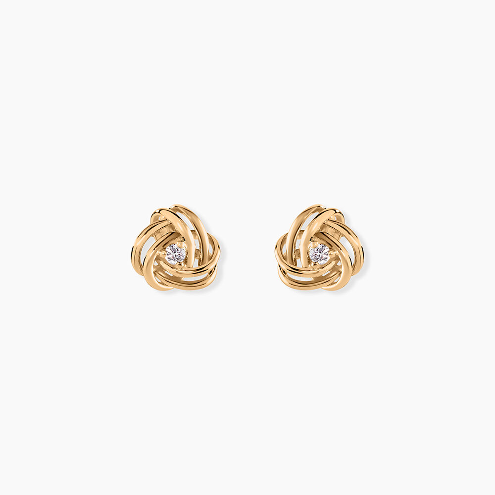 Boucles D'oreilles Puces Iwaki Plaqu&eacute; Or Jaune Oxyde De Zirconium - Puces Femme | Marc Orian