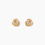Boucles D'oreilles Puces Iwaki Plaqu&eacute; Or Jaune Oxyde De Zirconium - Puces Femme | Marc Orian