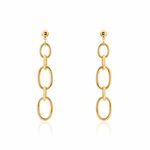 Boucles D'oreilles Pendantes Lina Acier Dor&eacute; - Pendantes Femme | Marc Orian