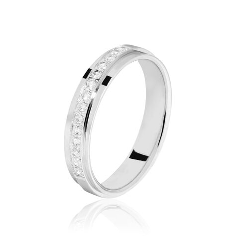 Alliance Iride Or Blanc Diamant - Alliances avec pierres Femme | Marc Orian