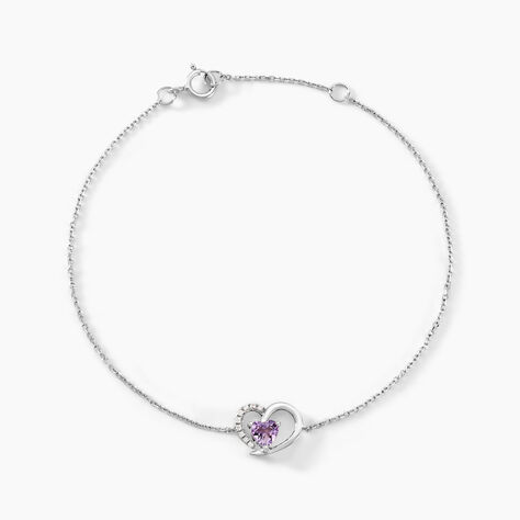 Bracelet Eliana Or Blanc Amethyste Et Oxyde De Zirconium - Bracelets chaînes Femme | Marc Orian