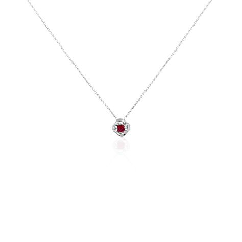 Collier Argent Blanc Clover Verre Oxydes De Zirconium - Colliers avec pierres Femme | Marc Orian