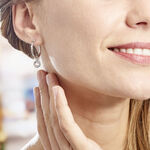 Cr&eacute;oles Bastiano Rondes Argent Blanc Oxyde De Zirconium - Boucles d'oreilles pampille Femme | Marc Orian