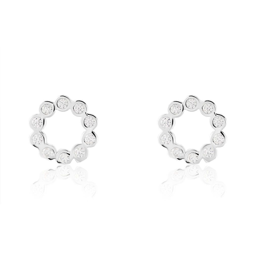 Boucles D'oreilles Puces Argent Blanc Leonhard Oxydes De Zirconium - Puces Femme | Marc Orian