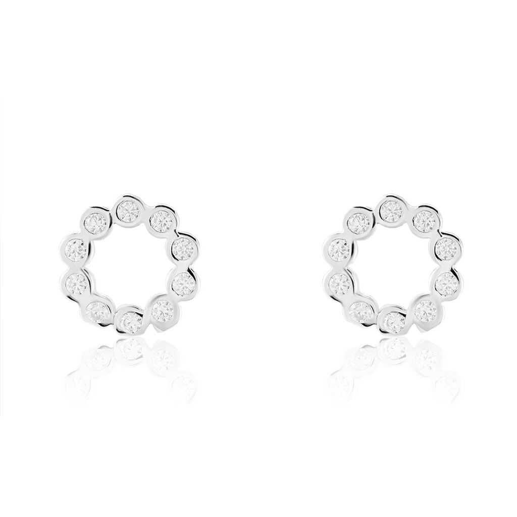 Boucles D'oreilles Puces Argent Blanc Leonhard Oxydes De Zirconium - Puces Femme | Marc Orian