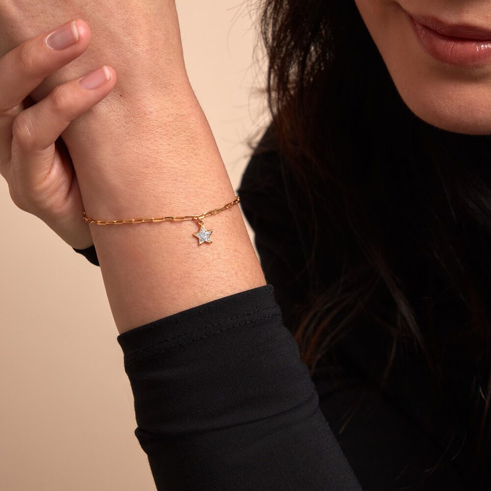 Bracelet Etincelante Argent Blanc - Bracelets chaînes Femme | Marc Orian