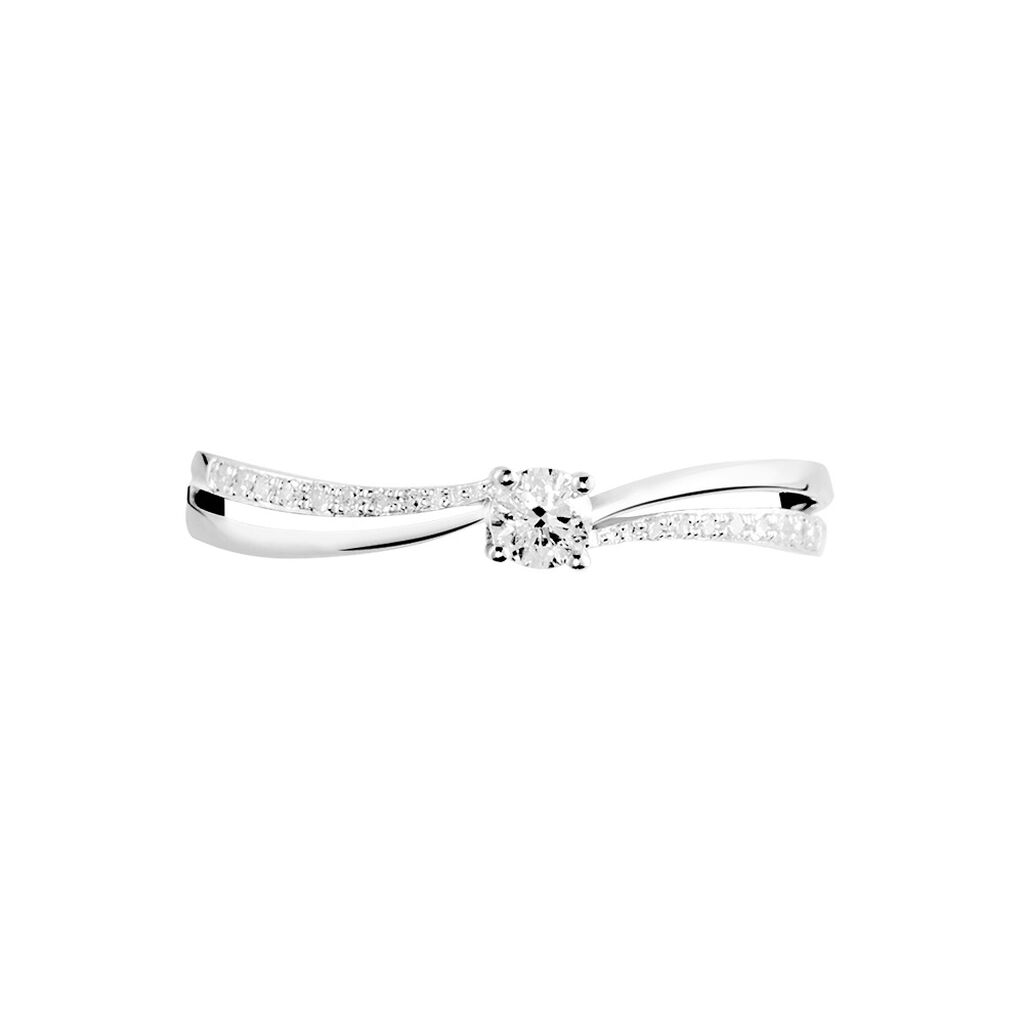 Bague Solitaire Asia Or Blanc Diamant - Bagues Solitaire Femme | Marc Orian