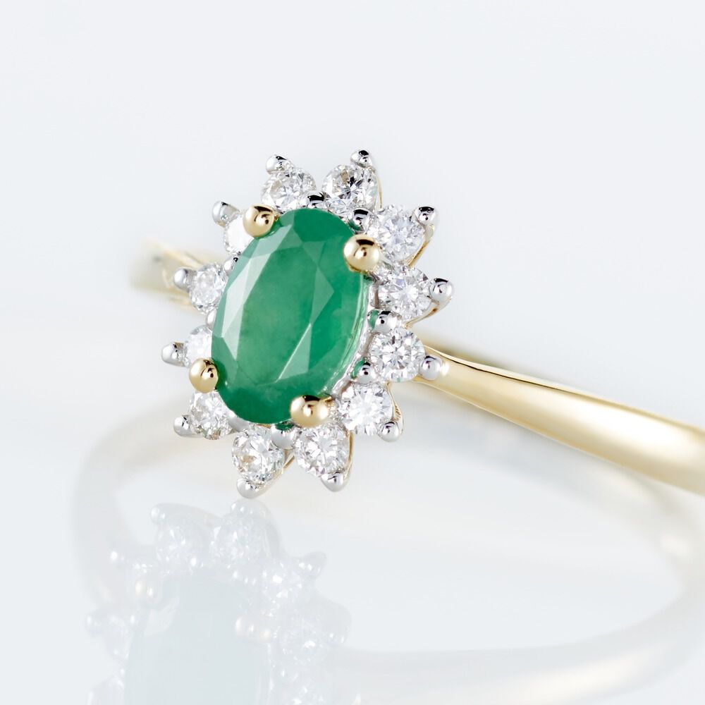 Bague Or Jaune Vladimir  Emeraude Diamants -  Femme | Marc Orian