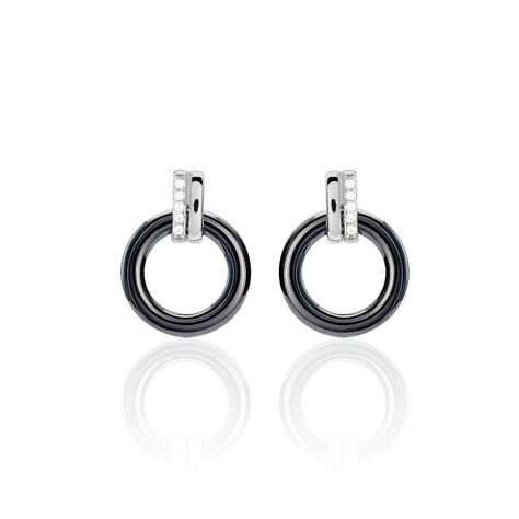 Boucles D'oreilles Pendantes Bertillianne Argent  Céramique Et Oxyde - Pendantes Femme | Marc Orian