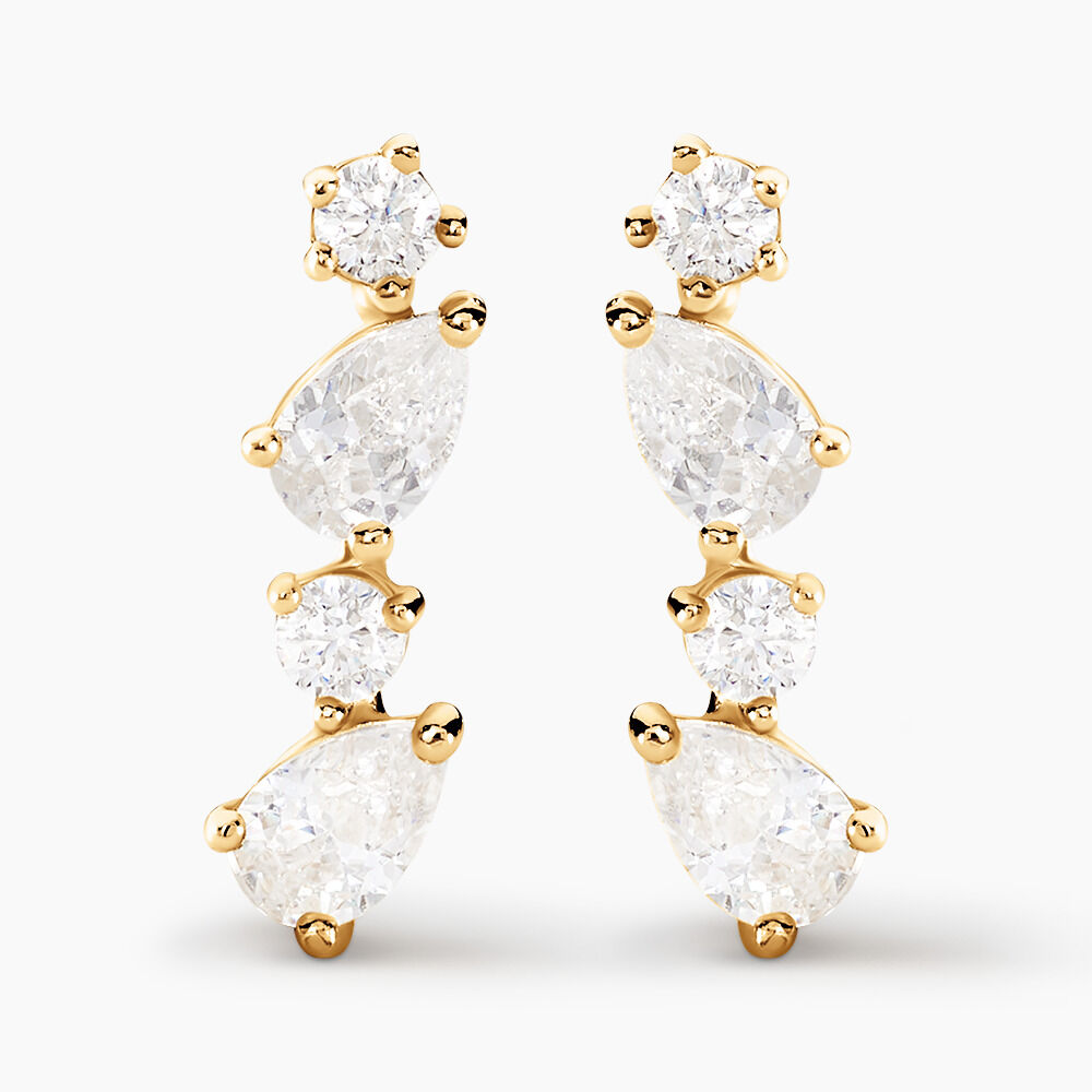 Boucles D'oreilles Puces Randi Or Jaune Oxyde De Zirconium - Puces Femme | Marc Orian