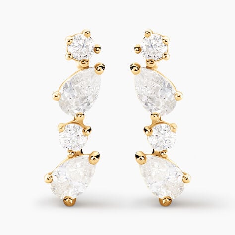 Boucles D'oreilles Puces Randi Or Jaune Oxyde De Zirconium - Puces Femme | Marc Orian