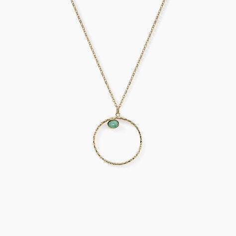 Collier Acier Dor&eacute;  Amazonite - Colliers avec pierres Femme | Marc Orian