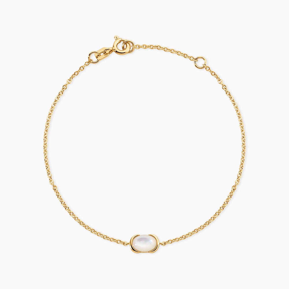Bracelet Nymphe Argent Dor&eacute; A L'Or 750/1000 Nacre - Bracelets cha&icirc;nes Femme | Marc Orian