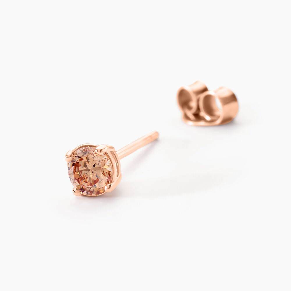 Boucles D'oreilles Puces Argent Rose Rio Santa Teresa Oxyde - Puces Femme | Marc Orian