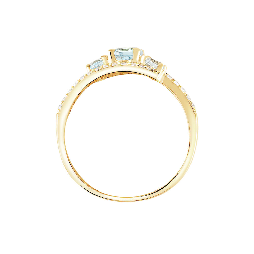 Bague Chloe Or Jaune Topaze Et Oxyde De Zirconium - Bagues pierres fines Femme | Marc Orian