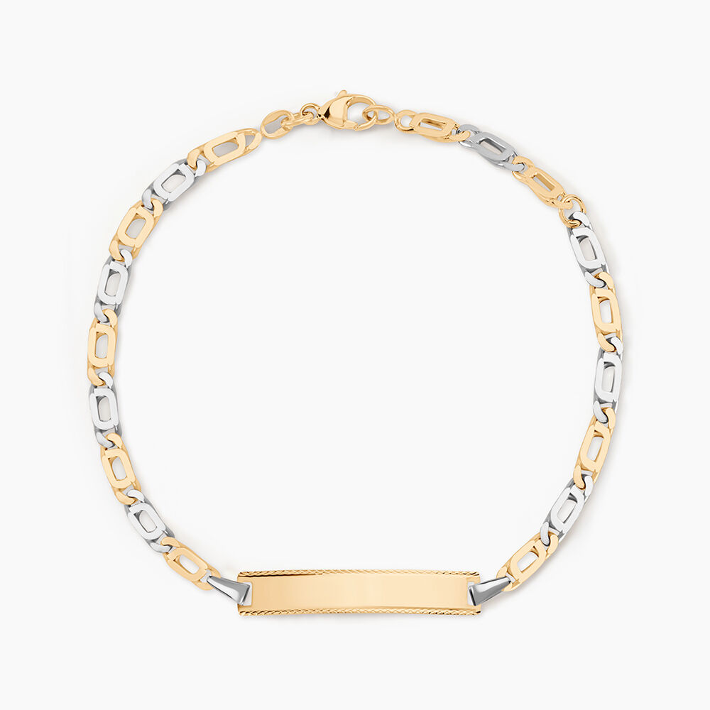 Bracelet Identit&eacute; Fanelia Maille Marine Or Bicolore - Gourmettes Enfant | Marc Orian