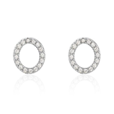 Boucles D'oreilles Puces Argent Blanc Umbria Oxydes De Zirconium - Puces Femme | Marc Orian