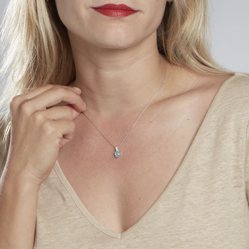 Collier Josefa Argent Blanc Oxyde De Zirconium - Colliers avec pierres Femme | Marc Orian