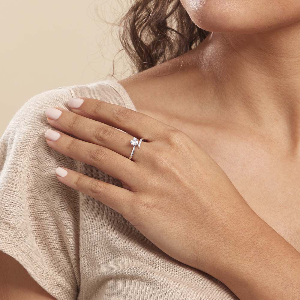 Bague Eva Or Blanc Oxyde De Zirconium - Solitaires Femme | Marc Orian