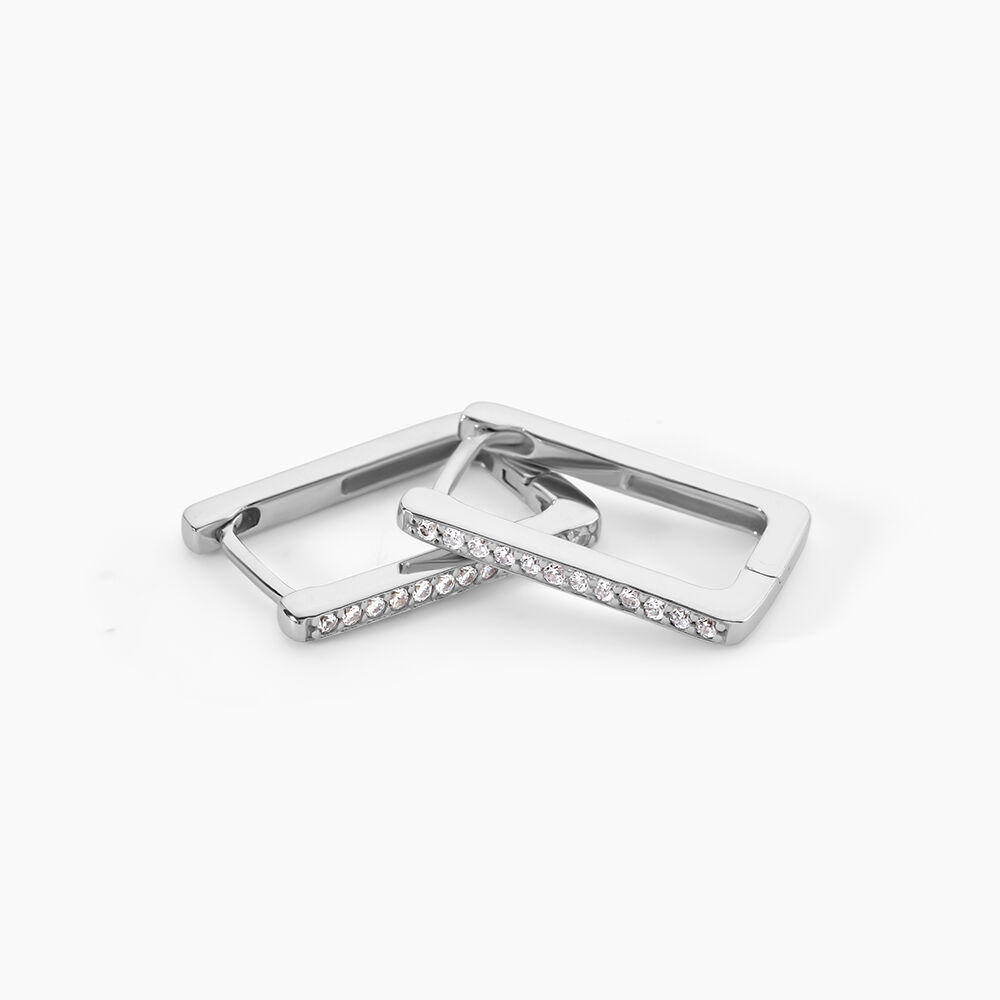 Cr&eacute;oles Keiko Argent Blanc Oxyde De Zirconium - Cr&eacute;oles Femme | Marc Orian
