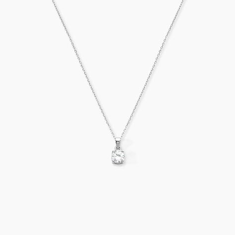 Collier Lynna Argent Blanc Oxyde De Zirconium - Colliers avec pierres Femme | Marc Orian