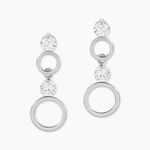 Boucles D'oreilles Puces Wynona Or Blanc Oxyde - Pendantes Femme | Marc Orian