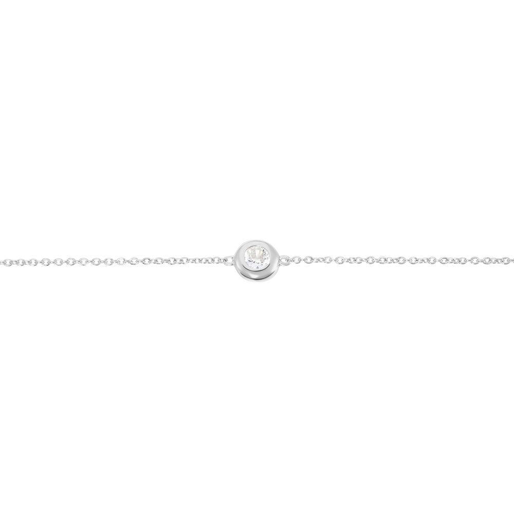 Bracelet Court Argent Blanc Laureano Oxyde De Zirconium - Bracelets chaînes Femme | Marc Orian