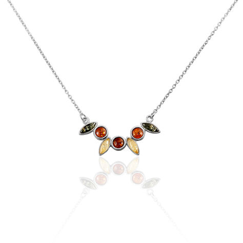 Collier Argent Blanc Sylvaincine Ambre - Colliers avec pierres Femme | Marc Orian