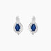 Boucles D'oreilles Puces Angelika Or Blanc Saphir Et Diamant - Puces Femme | Marc Orian