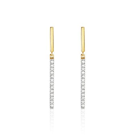 Boucles D'oreilles Pendantes Alayna Or Jaune Diamant - Pendantes Femme | Marc Orian