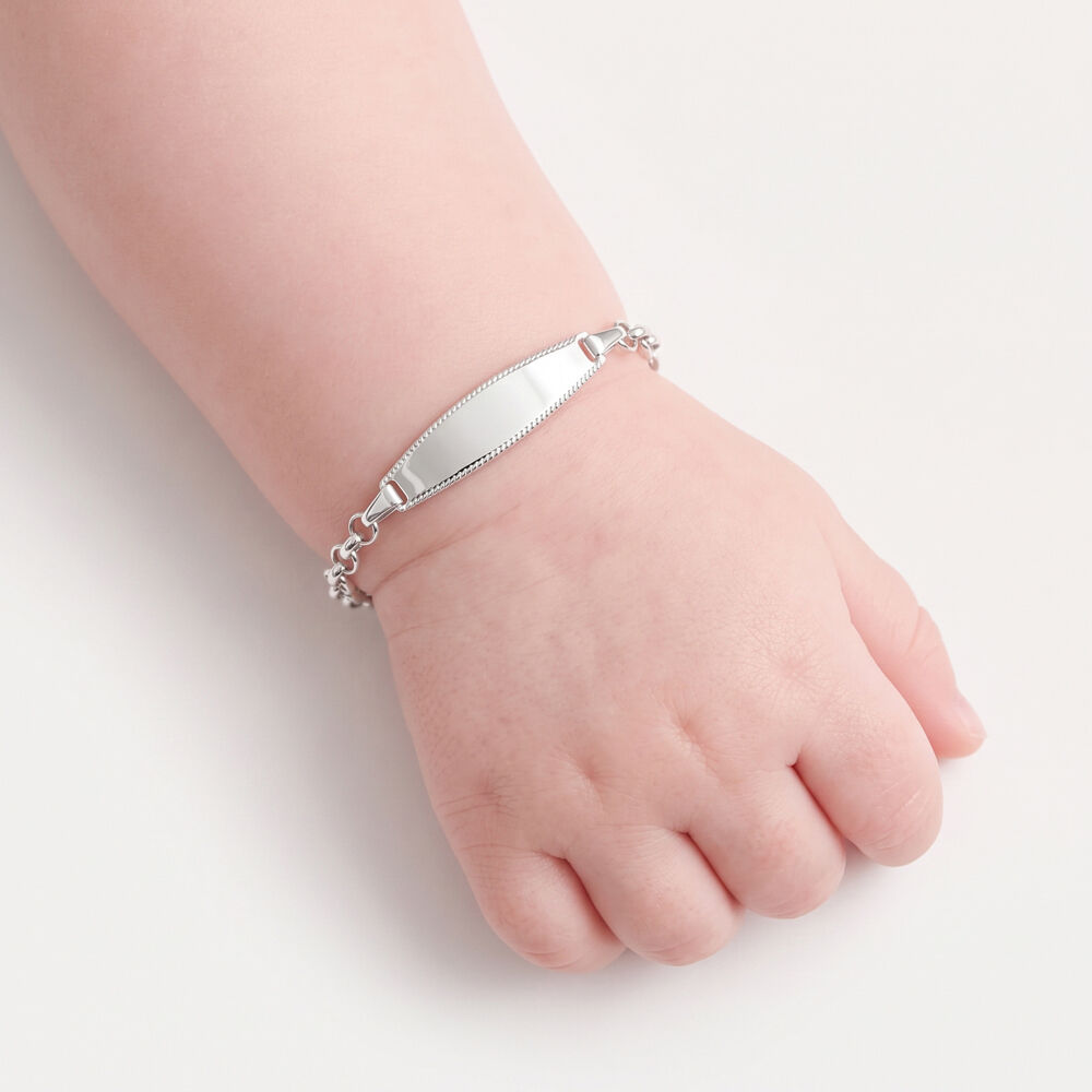 Bracelet Identit&eacute; Marcel Or Blanc - Gourmettes Enfant | Marc Orian