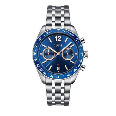 Montre Cluse Aravis Dual Timer Bleu - Montres &eacute;tanches Homme | Marc Orian