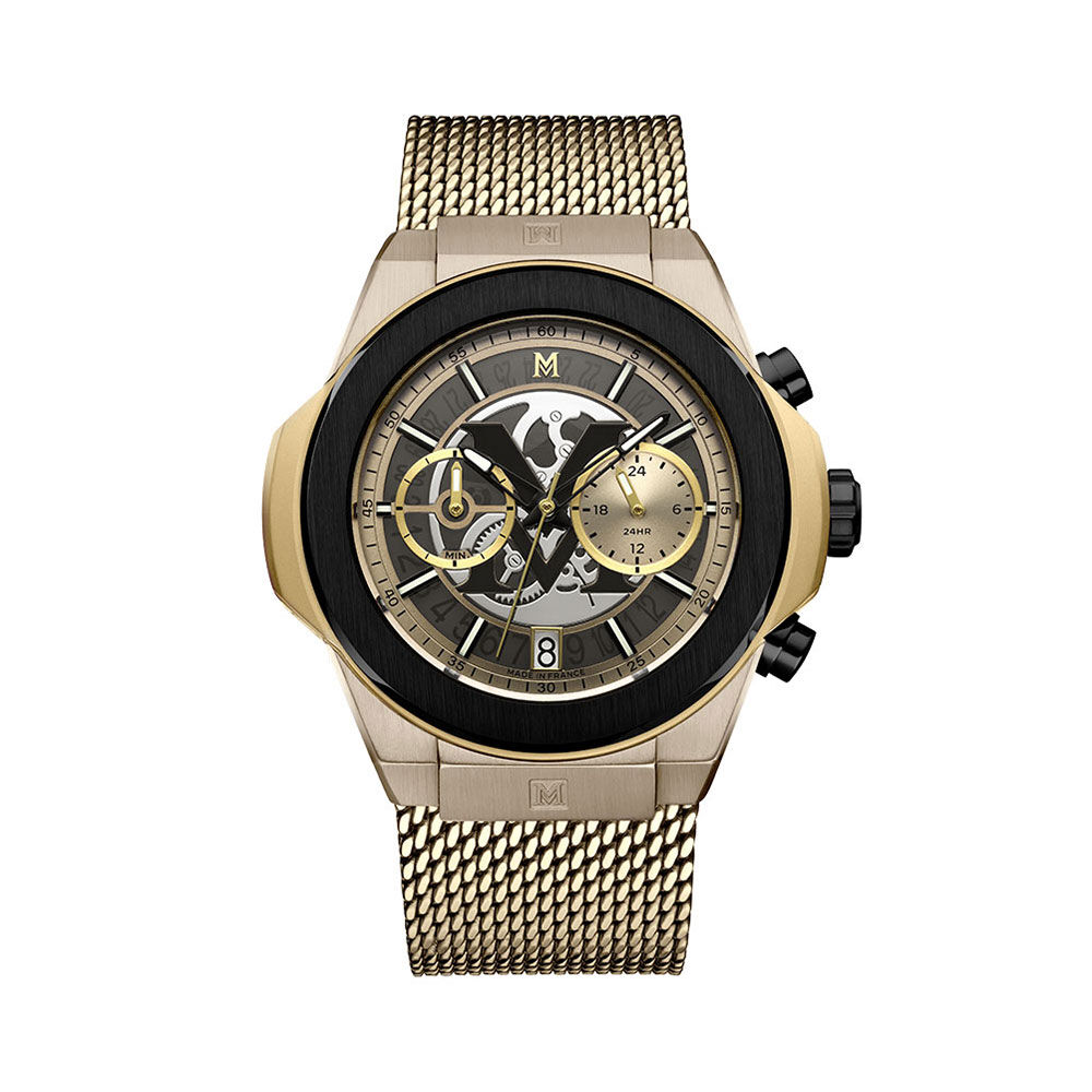 Montre Montignac Round Chrono Champagne - Montres &eacute;tanches Homme | Marc Orian