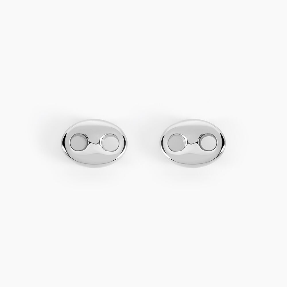 Boucles D'oreilles Puces Phebus Him Acier Blanc - Puces Homme | Marc Orian