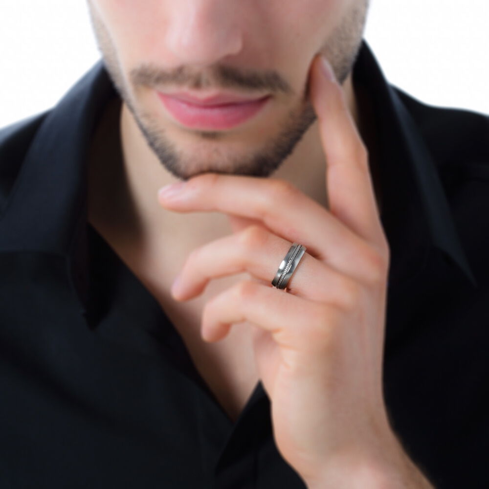 Bague Sam Acier Blanc - Bagues grosses Homme | Marc Orian