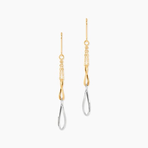 Boucles D'oreilles Pendantes Benedicte Or Bicolore - Pendantes Femme | Marc Orian