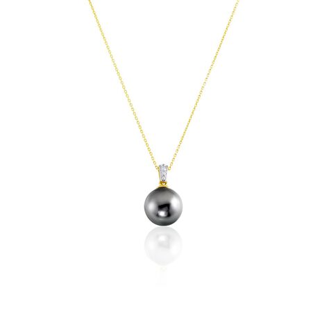 Collier Jodocus Or Jaune Perle De Tahiti Oxyde Zirconium - Mix and match Femme | Marc Orian