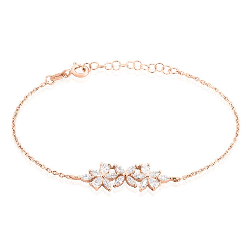 Bracelet Oralie Argent Rose Oxyde De Zirconium - Bracelets chaînes Femme | Marc Orian